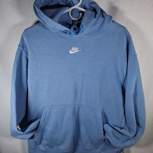 Nike Sportswear Club Fleece Hoodie Cerulean Blue Men's Athleisure Size M